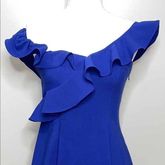 Likely Elegant Blue Off-Shoulder Dress Size 8 - Picture 2 of 10